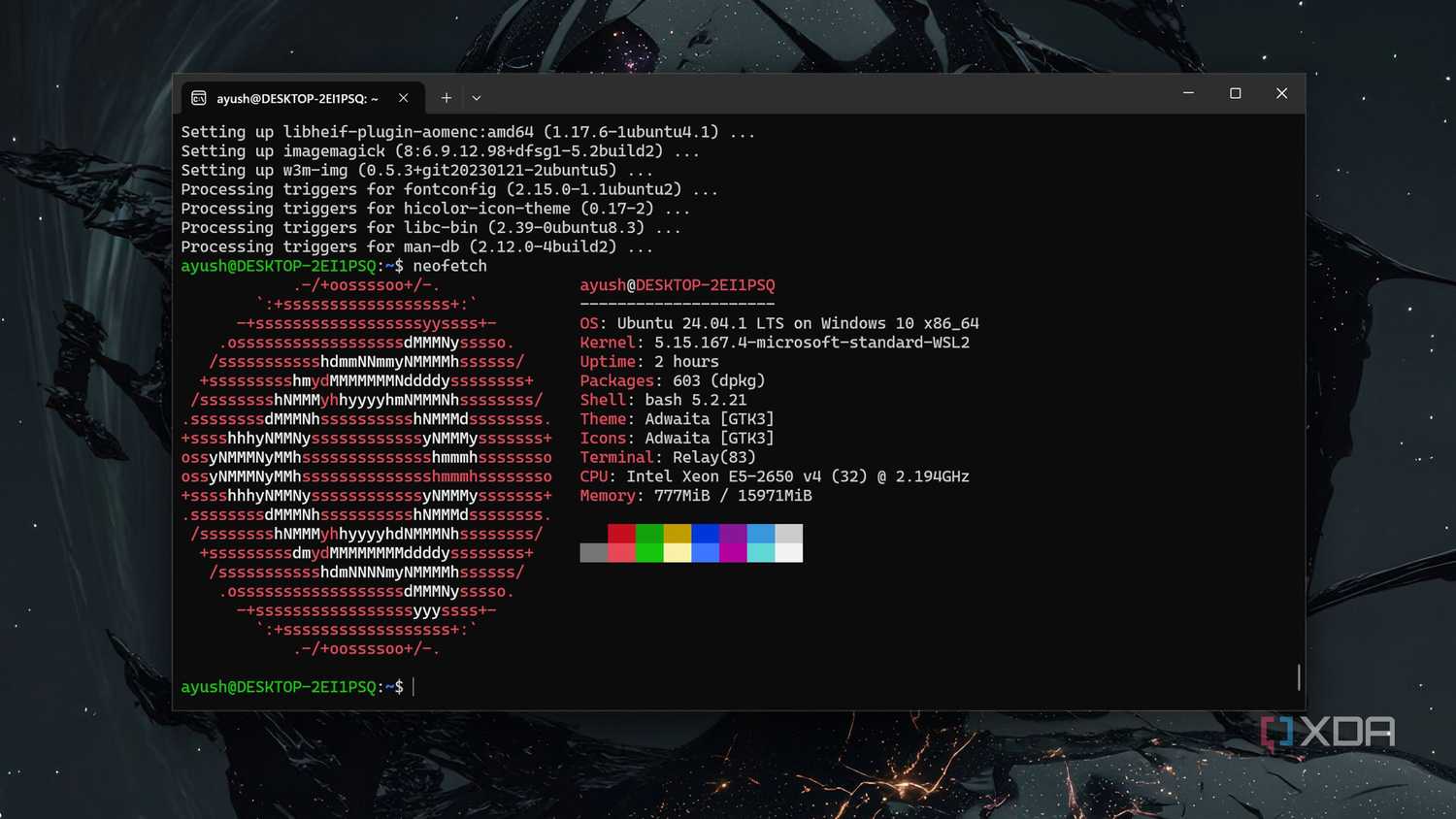 Ubuntu chạy trong WSL trên Windows 11