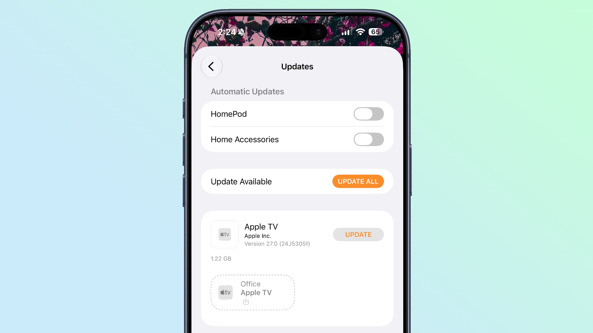 Ứng dụng Home trên Apple TV đóng vai trò Home Hub
