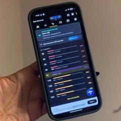Ứng dụng Wi-Fi analyzer hiển thị các mạng chồng lấn trên biểu đồ kênh