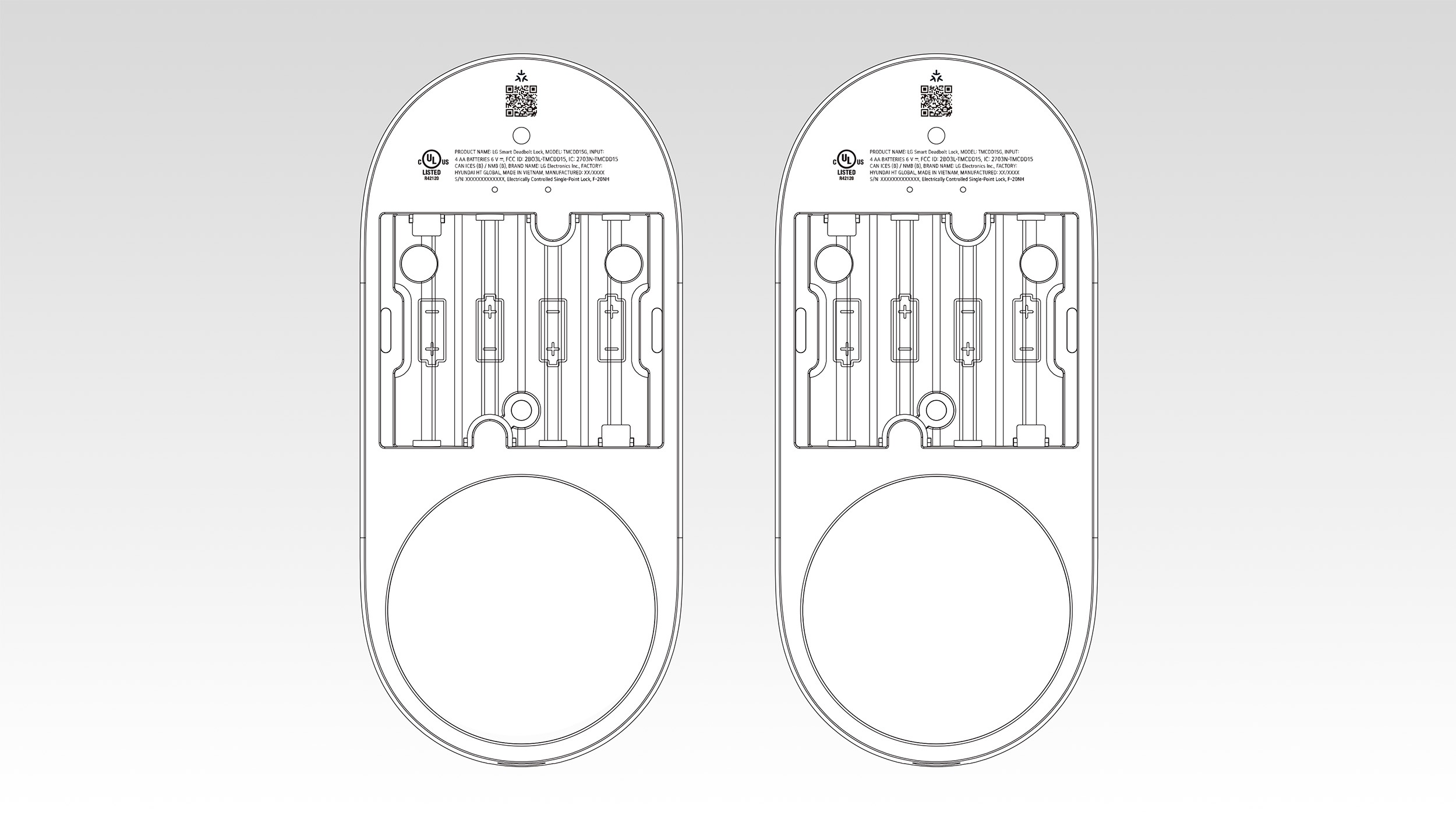 Bản vẽ FCC hai phiên bản khóa thông minh LG Deadbolt Lock