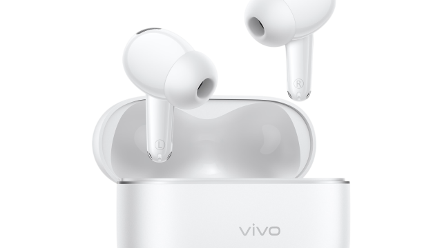 vivo Buds Ultra bản trắng Glacier White, góc nhìn trái 45 độ