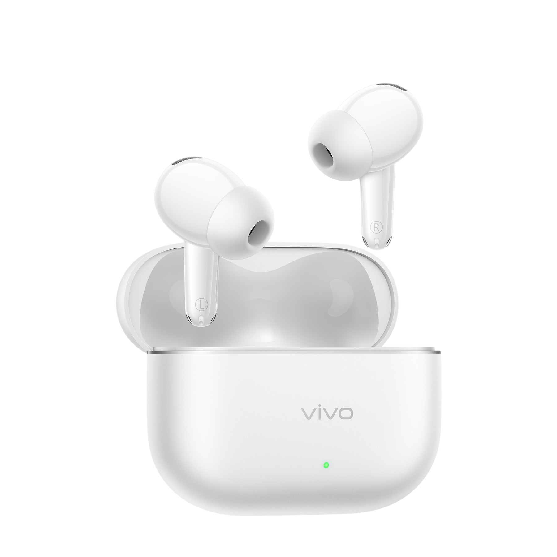 vivo Buds Ultra bản trắng Glacier White, góc nhìn trái 45 độ