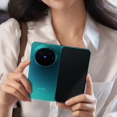 vivo X Fold 6 mở màn hình trong, nhìn thấy mặt lưng và cụm camera