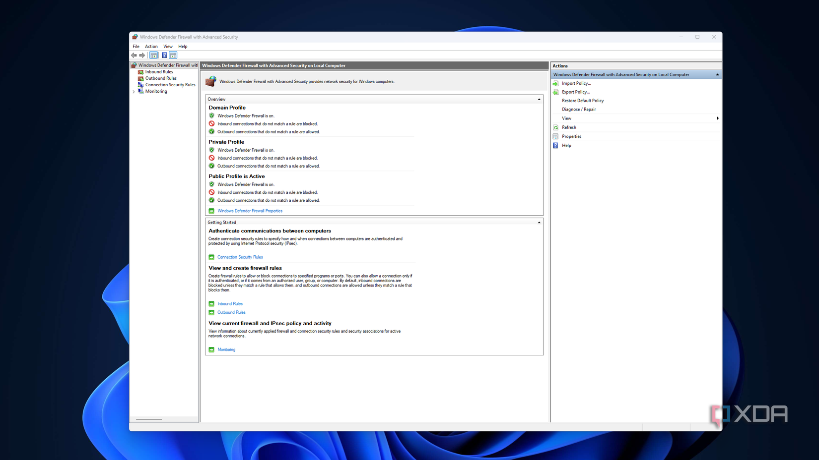 Windows Defender Firewall with Advanced Security và các cấu hình mạng