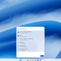 Windows Search hiển thị các mục gần đây cùng thao tác bật Không làm phiền