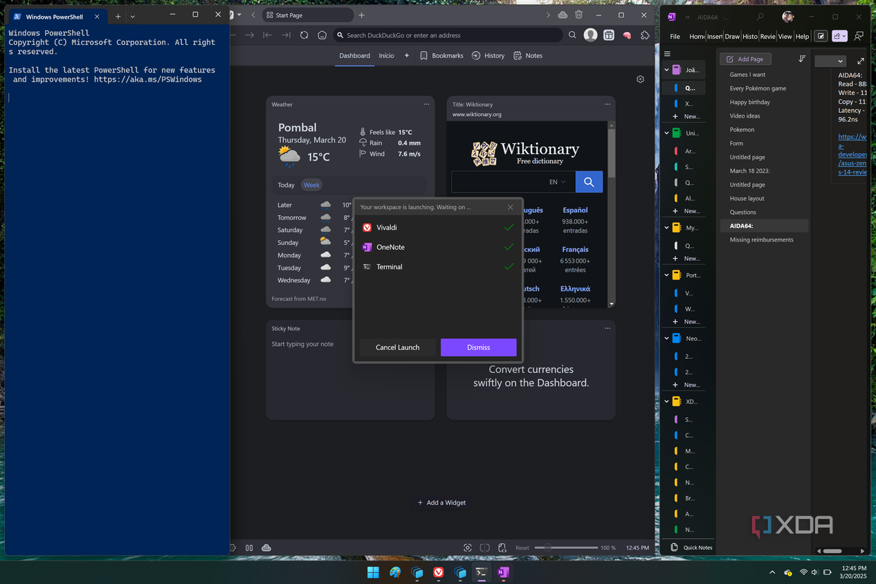 Workspaces mở nhiều ứng dụng