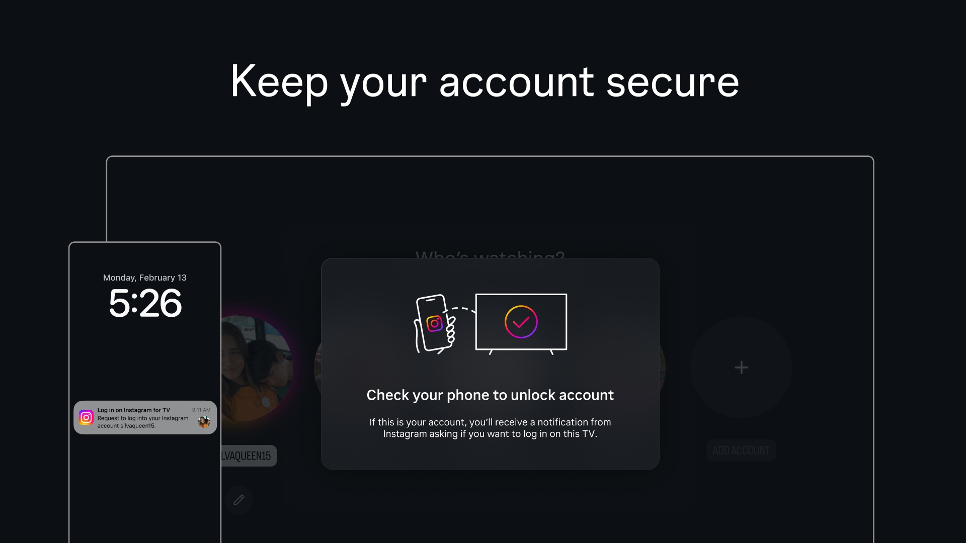 Xác nhận đăng nhập Instagram TV bằng điện thoại