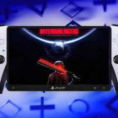 Bản dựng ý tưởng máy chơi game cầm tay PlayStation 6 hiển thị trò chơi trên màn hình