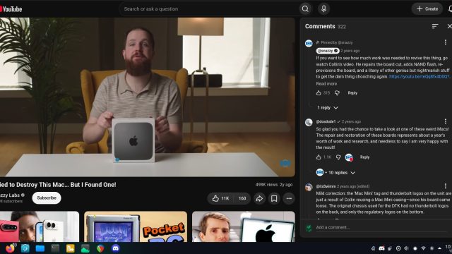 YouTube hiển thị bình luận bên phải video